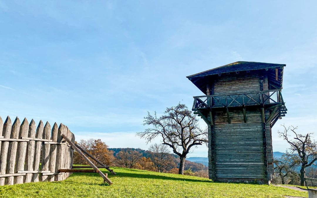 1-roemischer watchtower Reconstruction of a Roman watchtower at Lorch Monastery