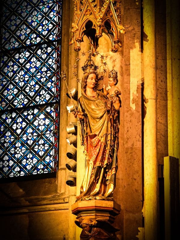 10-Cologne Cathedral-Mailander Madonna Cologne Cathedral "Milan Madonna": Gothic wooden sculpture from the late 13th century - angiestravelroutes.com