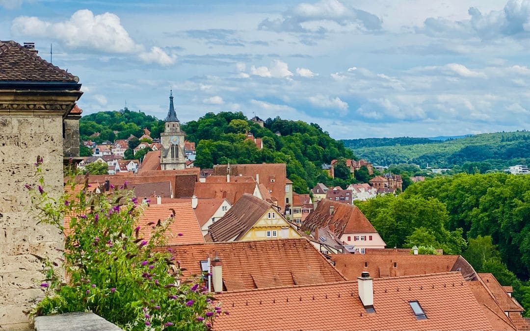 Tübingen, Hohentübingen Palace - View of the old town and Neckar valley - angiestravelroutes.com