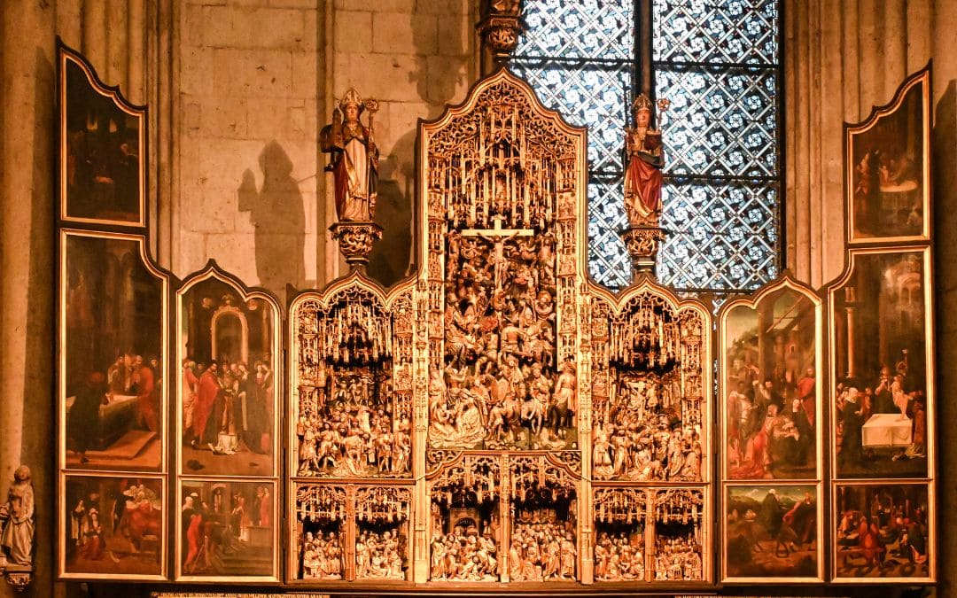 7-Cologne Cathedral - Agilolphus Altar Agilolphus altar in Cologne Cathedral, an important carved altar from Antwerp dating from the 16th century. - angiestravelroutes.com