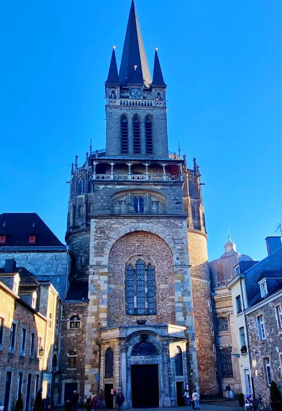aachen-dom-westwerk Aachen Cathedral, westwork with attached neo-Gothic bell tower - angiestravelroutes.com