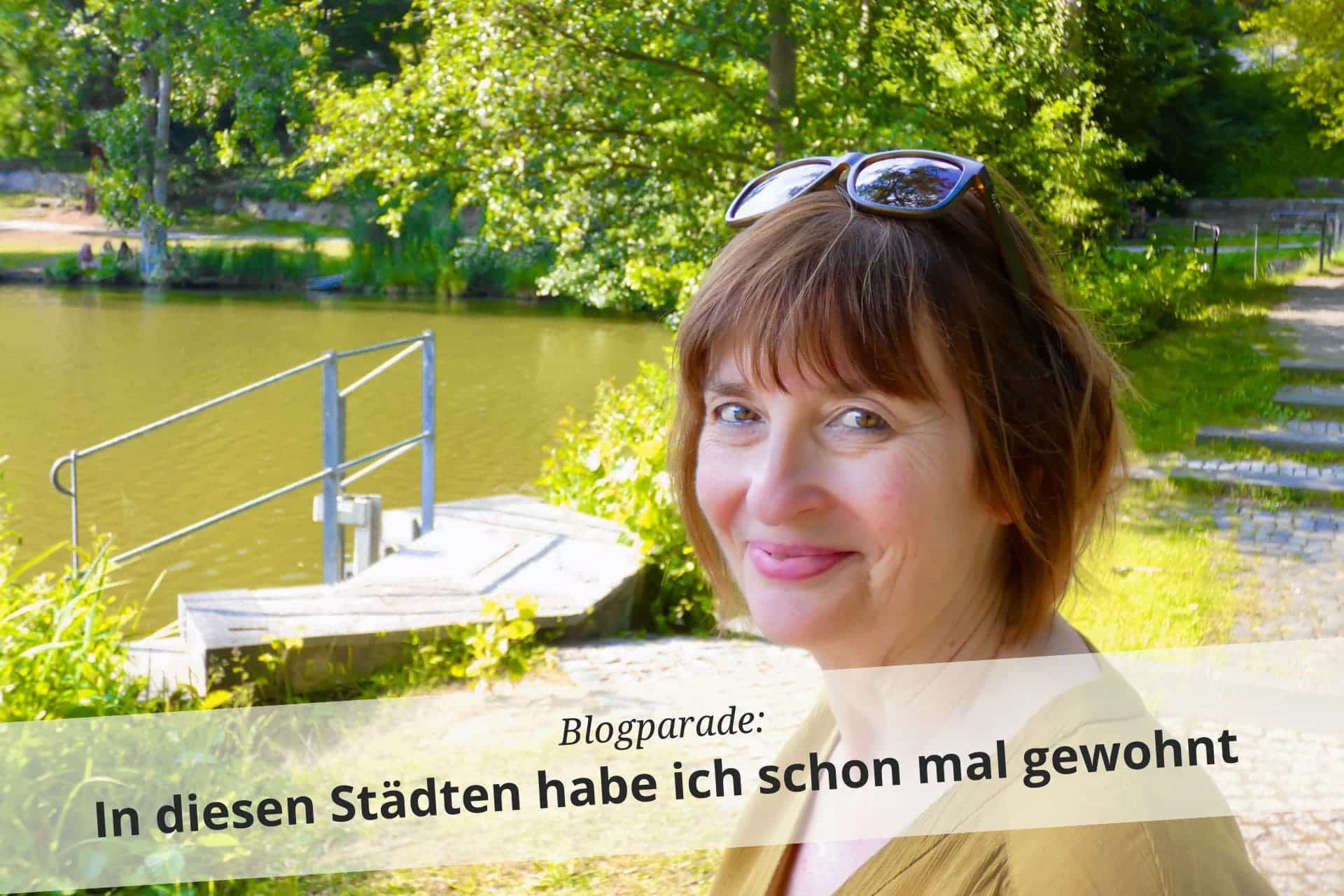 Beitragsbild Blogparade - Angelika Klein in Sindelfingen – Porträt vor dem Klostersee - angiestravelroutes.com