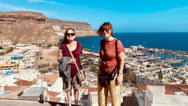 Paula and me at the viewpoint in Puerto de Mogán - angiestravelroutes.com