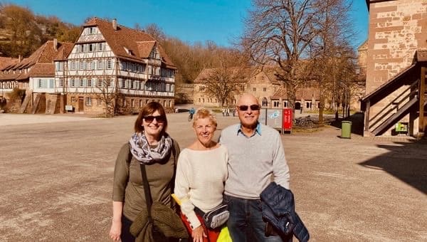 With Sigrid and Reinhold at Maulbronn Monastery - angiestravelroutes.com