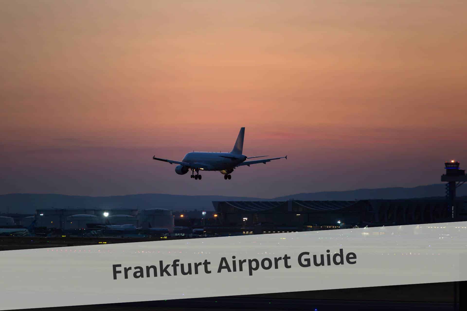 bb-Frankfurt Airport Guide: Flugzeug im Landeanflug auf den Frankfurter Flughafen bei Sonnenuntergang - © ollo@Getty Images Signature via canva.com