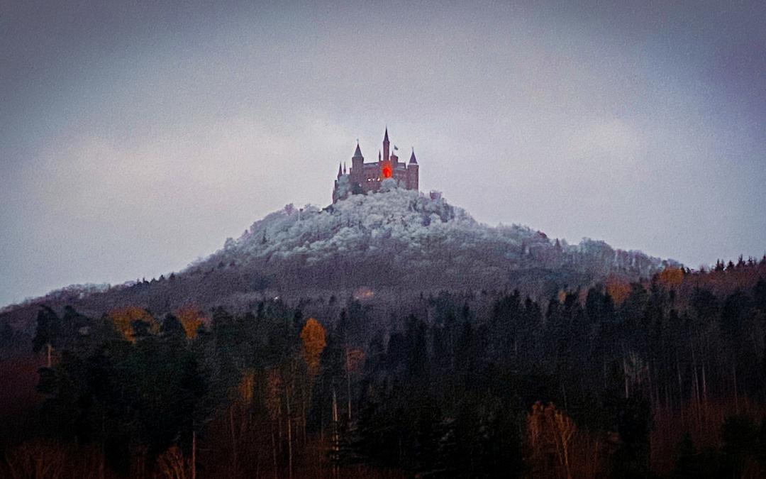 Hohenzollern Castle - photographed from the vantage point at the foot of the mountain - angiestravelroutes.com