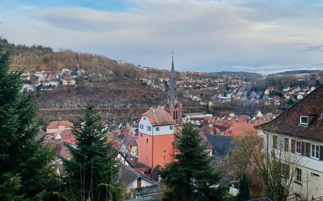 Calw - View of the Black Forest, Old Town and "den Langen" from Schillerstraße - angiestravelroutes.com