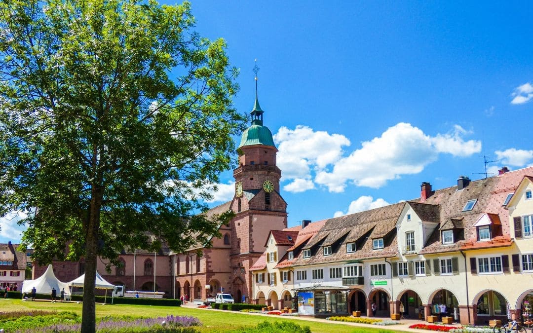 Town church and arcade on Freudenstadt's market square