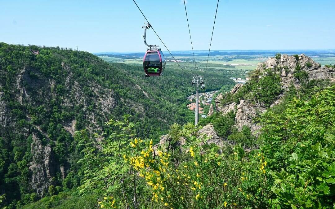 Cable car from Thale to Hexentanzplatz with view over the Harz mountains - angiestravelroutes.com