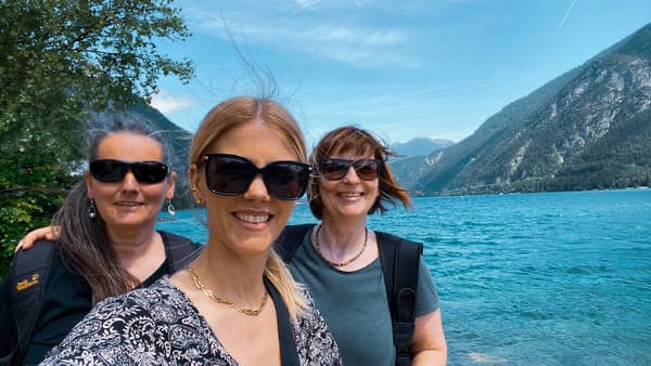 Jutta, Anna and me at the Achensee in Tirol - angiestravelroutes.com