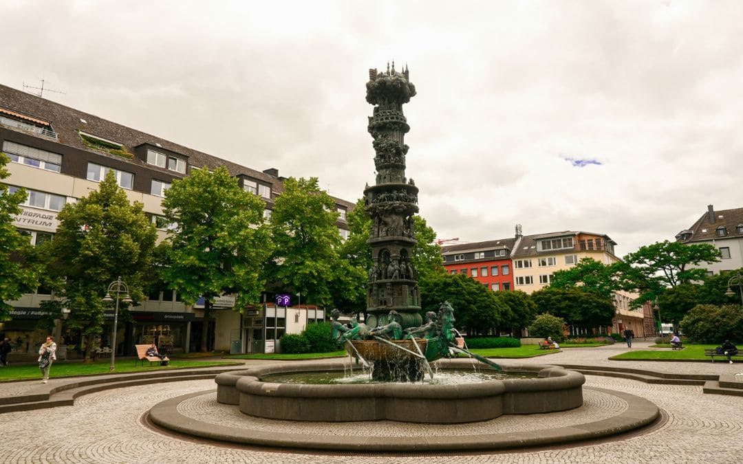 Görresplatz with the Historical Column in Koblenz