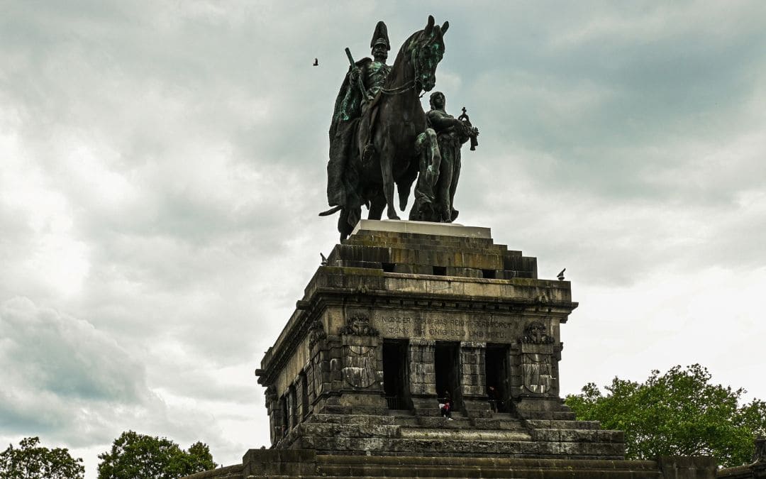 Equestrian statue of Emperor Wilhelm I at the Deutsches Eck in Koblenz