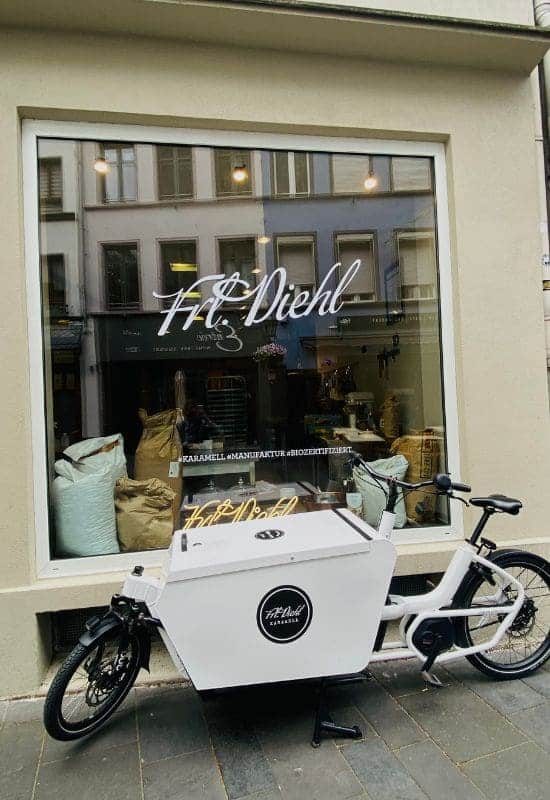 Storefront of Miss Diehl's Caramel Factory in Koblenz