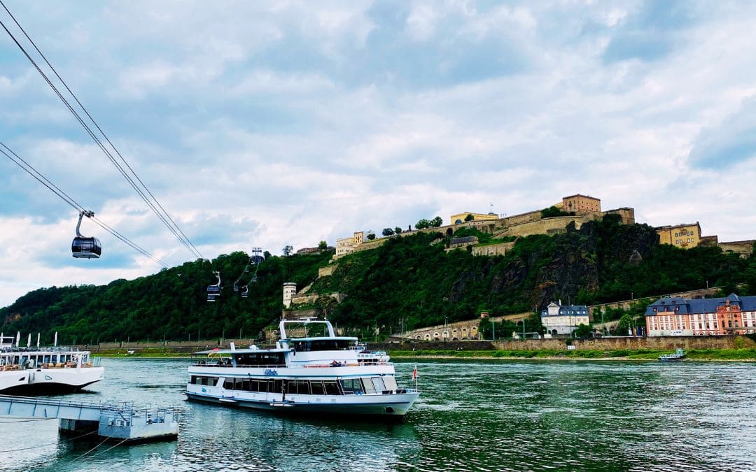 Koblenz—the Moselle River, the cable car, and Ehrenbreitstein Fortress