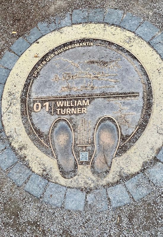 Bronze plaque 01 on the William Turner Trail along the Konrad-Adenauer-Ufer in Koblenz