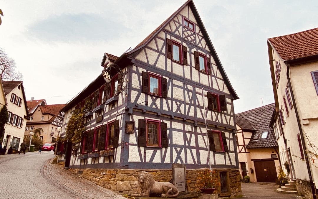 Marbach am Neckar - Half-timbered house inn "Goldener Löwe" - angiestravelroutes.com
