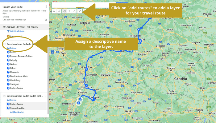 Road Trip Plan Google My Maps - Step 5 - angiestravelroutes.com