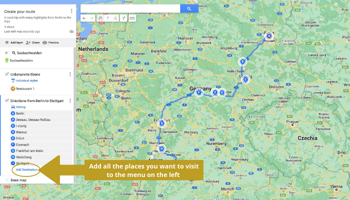 Road Trip Plan Google My Maps - Step 6 - angiestravelroutes.com