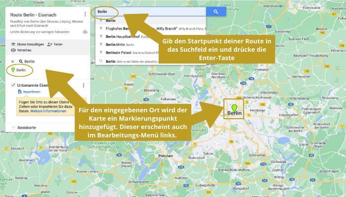 tour in google maps planen