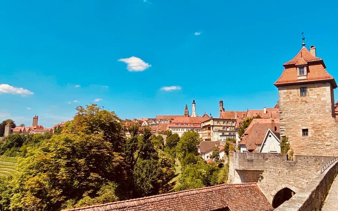 Rothenburg ob der Tauber - View of the old town from the city wall - angiestravelroutes.com