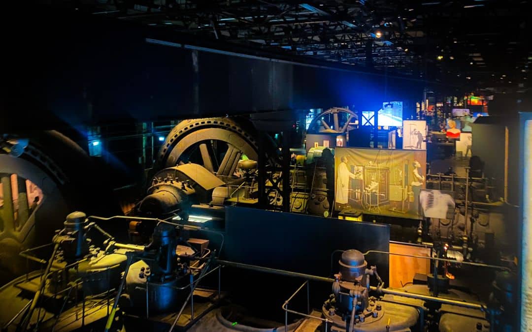 Historic Machine Hall with exhibits at the Völklinger Hütte UNESCO World Heritage Site