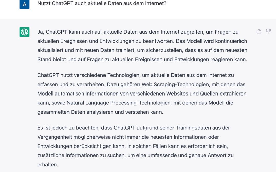 Bildschirmaufnahme ChatGPT - Frage und Antwort - angiestravelroutes.com