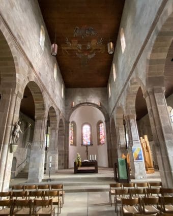 Sindelfingen - Martinskirche - Interior with 900 year old wooden ceiling - angiestravelroutes.com