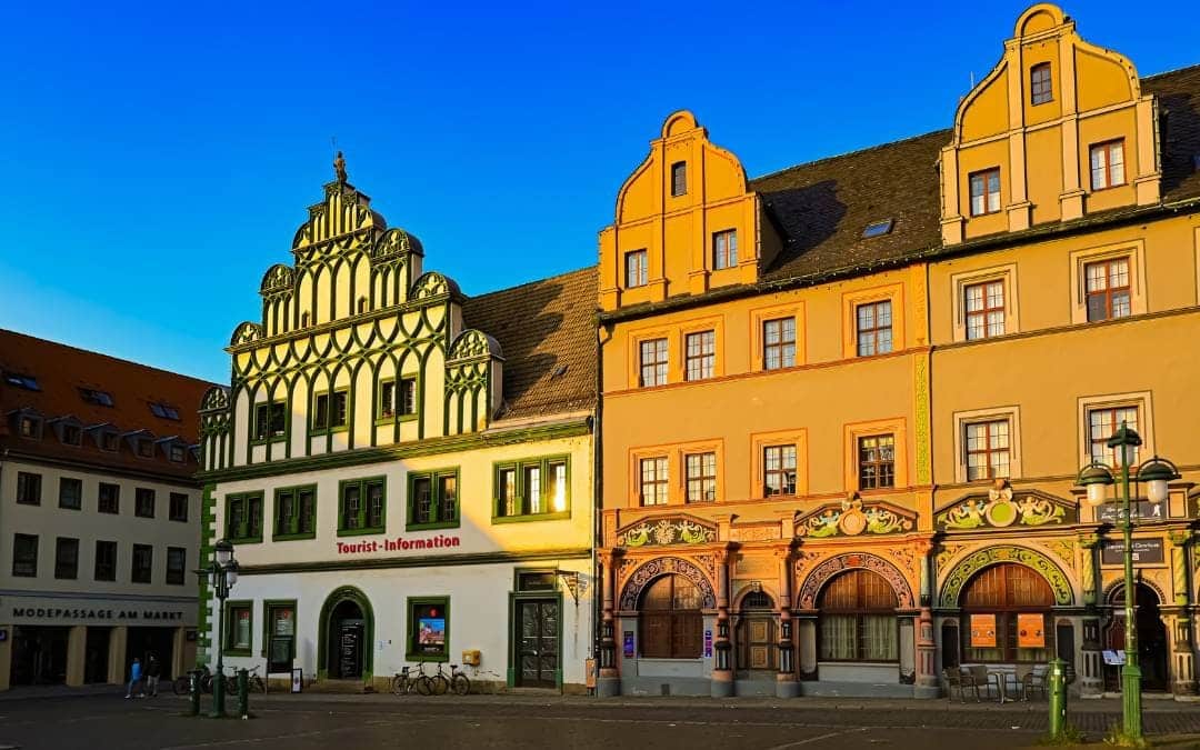 Weimar - Market Square - Tourist Information and Cranach House - angiestravelroutes.com