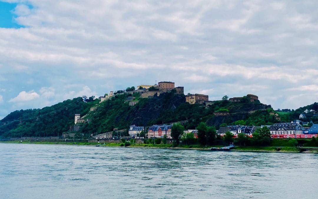 View of Ehrenbreitstein Fortress from Point 01 on the William Turner Route.