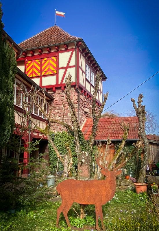 Alter Wehrturm in der historischen Altstadt "Im Städtle" von Zavelstein